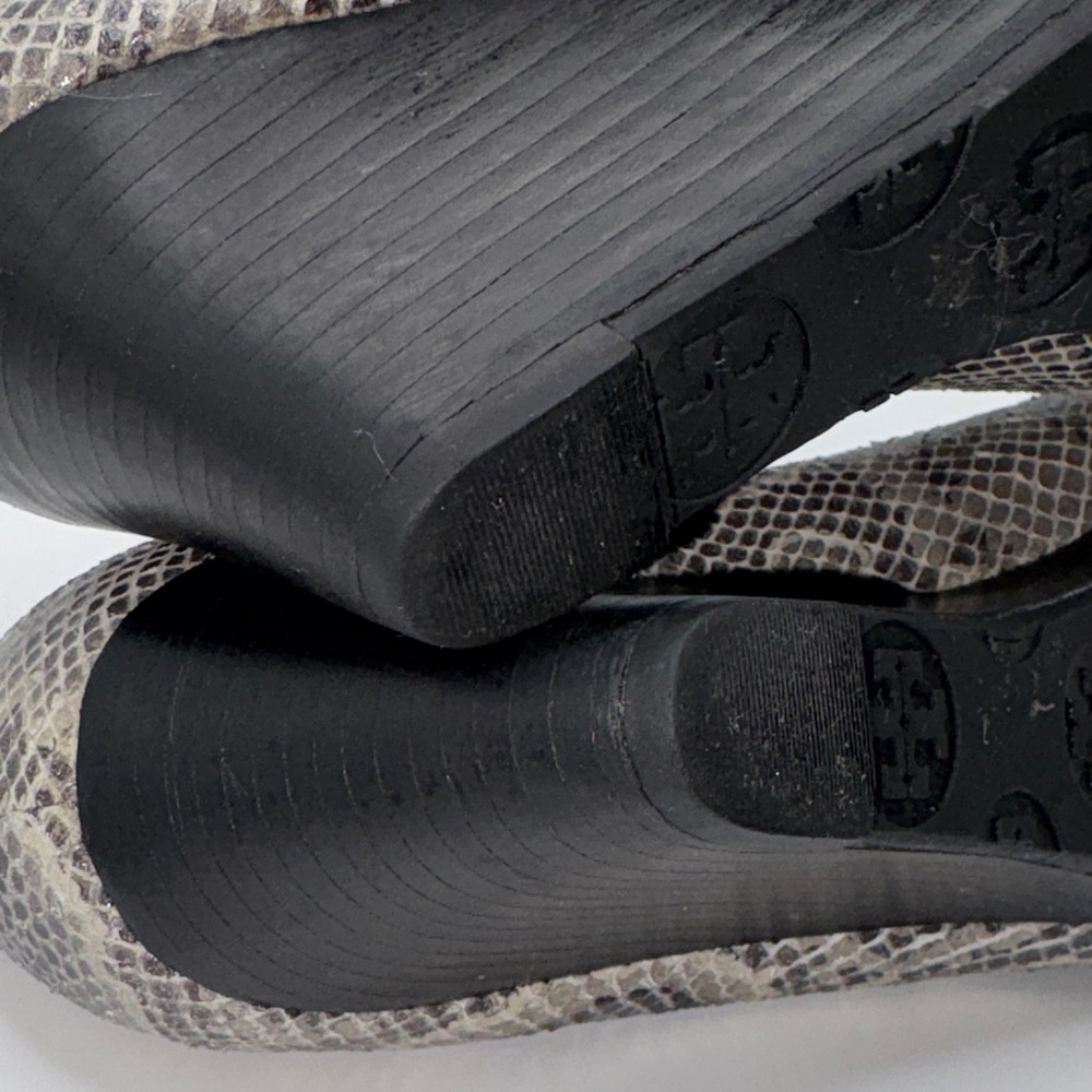 Tory Burch Chic Snakeskin Peep-Toe Heels - Picture 10 of 10